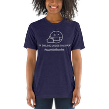 Load image into Gallery viewer, Soft Tri-Blend Tee- Smiling Under This Mask

