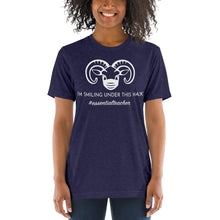 Load image into Gallery viewer, Soft Tri Blend Tee- Smiling Under This Mask
