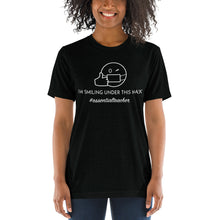 Load image into Gallery viewer, Soft Tri-Blend Tee- Smiling Under This Mask
